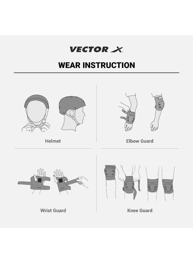 Vector X مجموعة واقية من Vector X (فيفا) للتزلج وركوب الدراجات والرياضات المتعددة - برتقالي، تحت الصغير - Image 2